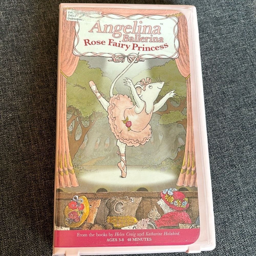 Angelina Ballerina Rose Fairy Princess Mouse VHS Pink Case